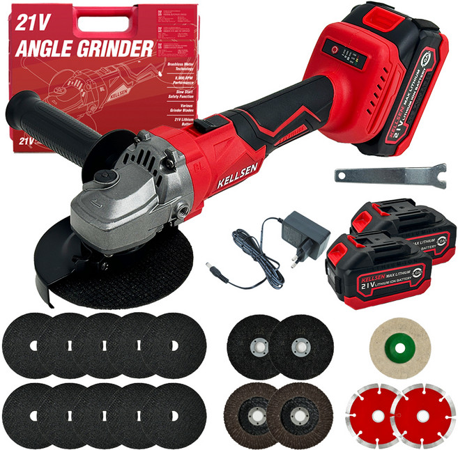 디케이켈슨 켈슨 21V 그라인더 DK-MTGR01 본품 + 배터리2개 세트, 1개