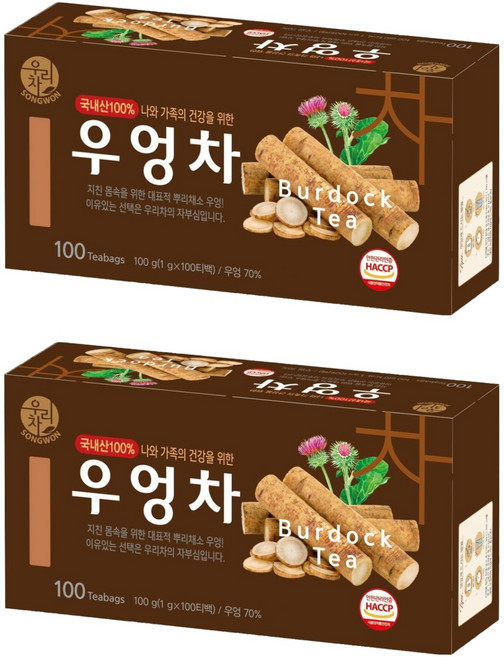 우리차 우엉차, 1g, 100개입, 2개