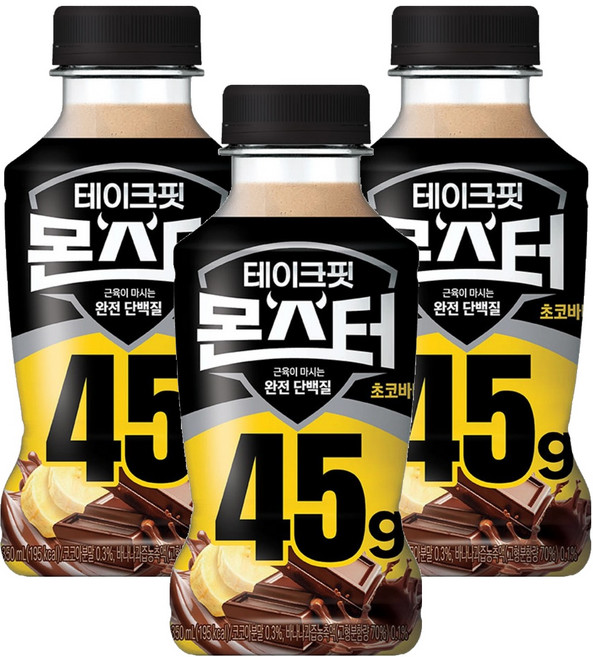 TAKEFIT 巧克力香蕉肌肉專用蛋白飲, 350ml, 3瓶