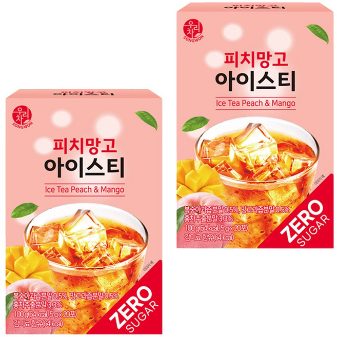 우리차 피치망고 아이스티 분말, 5g, 20개입, 2개