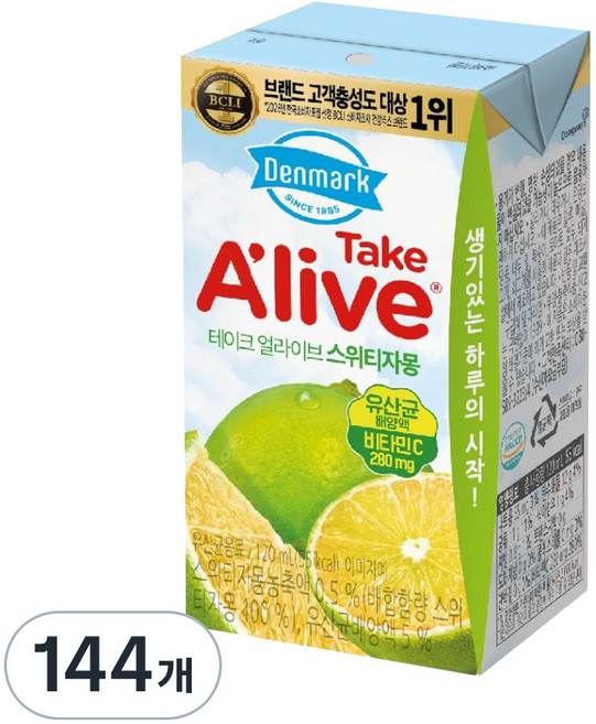덴마크 테이크 얼라이브 스위티자몽, 120ml, 144개