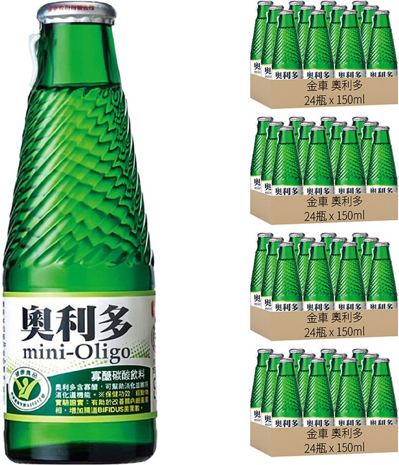 金車 奧利多 寡醣碳酸飲料玻璃瓶, 150ml, 96瓶
