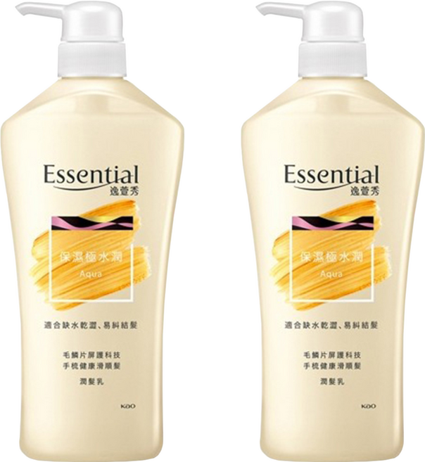 Essential 逸萱秀 保濕極水潤潤髮乳 適合缺水乾澀、易糾結髮, 700ml, 2瓶