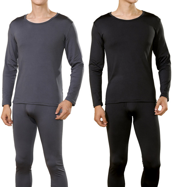 블루핀 남성용 겨울 따뜻한 발열 초극세사 기모내의 상하 세트 2P