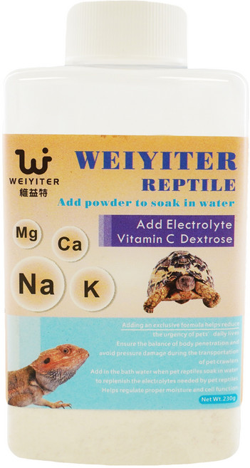WEIYITER 維益特 爬蟲電解質泡澡添加粉, 230g, 1罐