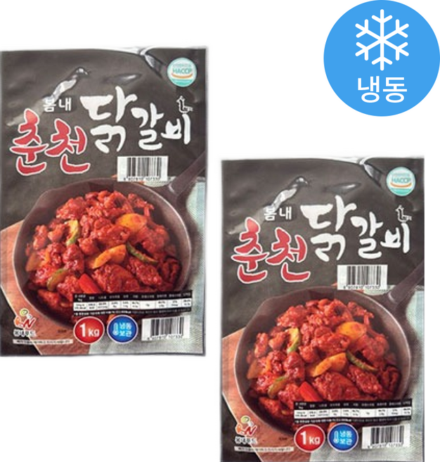 봄내춘천닭갈비 (냉동), 1kg, 2개