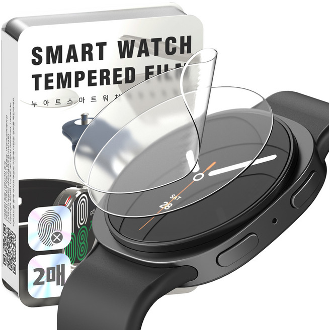 누아트 지문방지 액정보호필름 2p 세트, 투명, 1세트