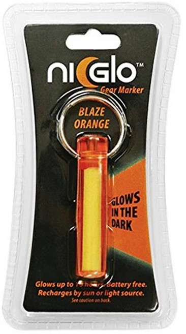 德國 NiGlo Gear Maker Glows 自身發光體螢光蓄光 附扣件 + 鑰匙圈 5 x 1cm 8g, 橘色, 1個