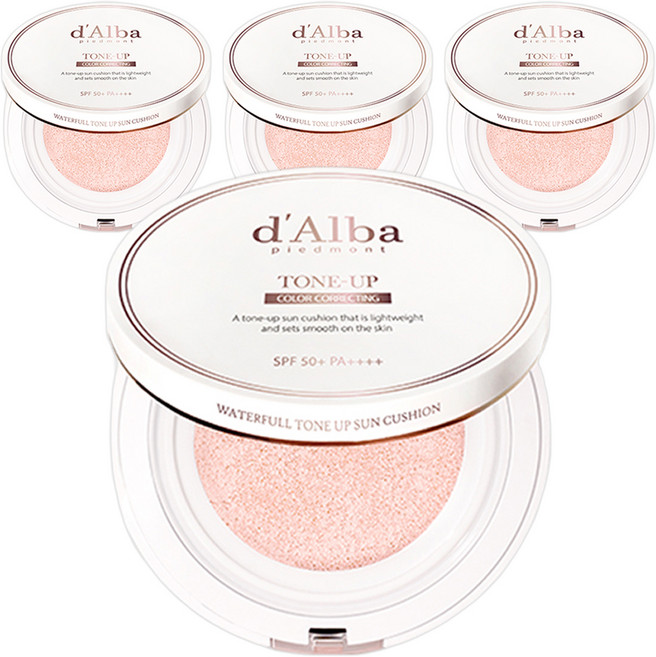 [비건뷰티] 달바 워터풀 톤업 선 쿠션 SPF50+ PA++++, 15g, 4개