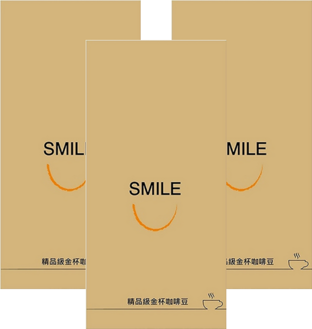 smile coffee 微笑咖啡 精品級金杯咖啡豆 典藏金杯 淺焙, 咖啡豆(無研磨), 450g, 3包