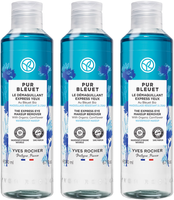 YVES ROCHER 伊夫黎雪 純淨藍眼唇快速卸妝液, 200ml, 3個