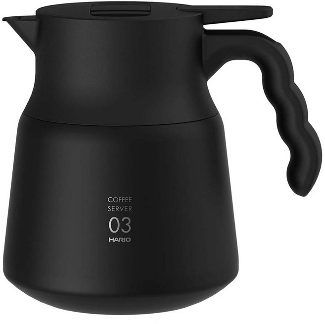 HARIO 好璃奧 V60 不鏽鋼保溫咖啡壺PLUS, 黑色, 800ml, 1個