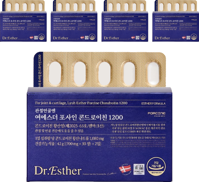 에스더포뮬러 관절연골엔 여에스더 포사인 콘드로이친 1200 42g, 5개, 60정