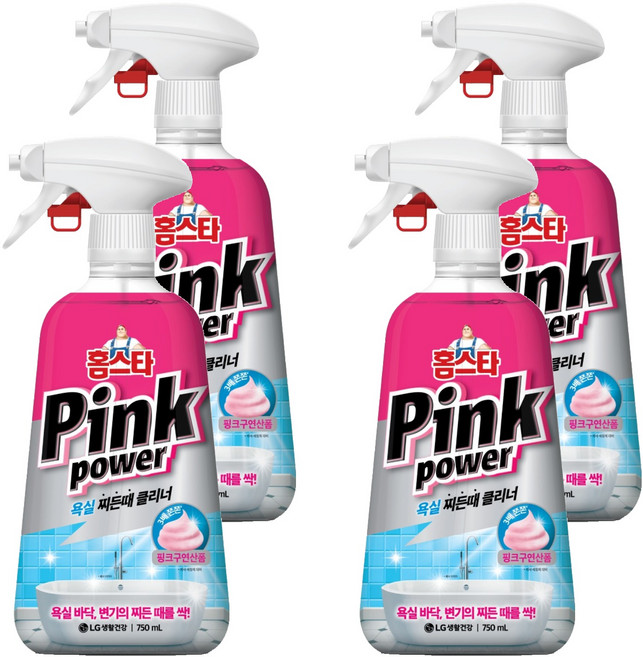 홈스타 핑크파워 욕실 찌든때 클리너, 750ml, 4개