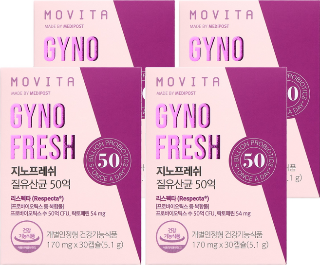 지노프레쉬 질유산균 50억, 30정, 4개