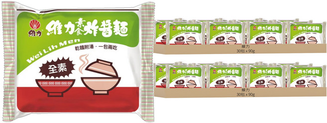 維力 素食炸醬麵 90g, 60包
