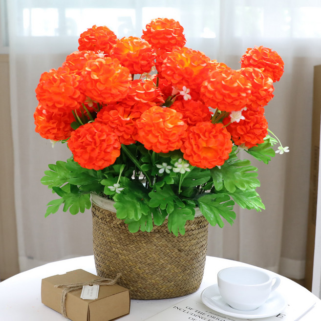 조화 대볼국 꽃다발 3p, 오렌지, 1개