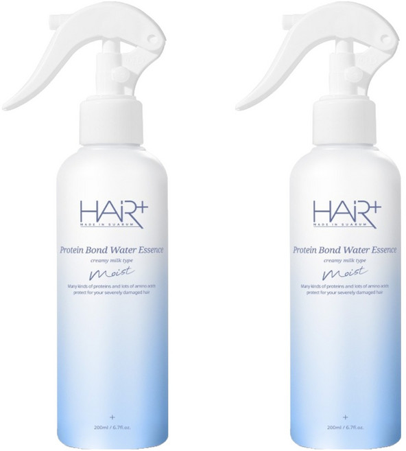 헤어플러스 단백질 본드 모이스트 수분 워터 헤어 에센스, 200ml, 2개