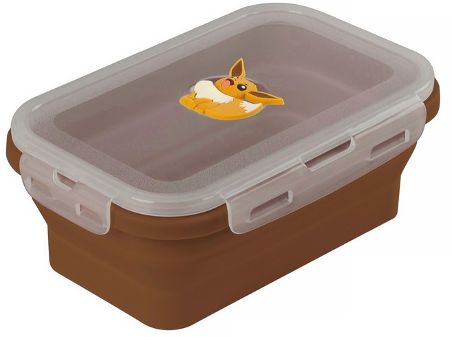 Bone 蹦克 寶可夢 矽膠摺疊保鮮盒 伊布 1.2L, 1個, 1個