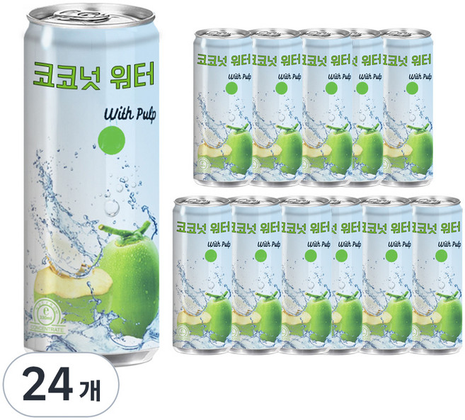 탄도 코코넛 워터 위드펄프, 320ml, 24개