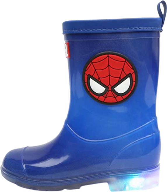 마블 아동용 스파이더맨 라이팅 레인부츠