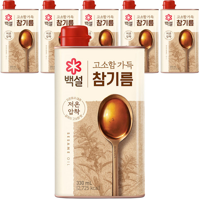 백설 고소함가득 참기름, 330ml, 6개