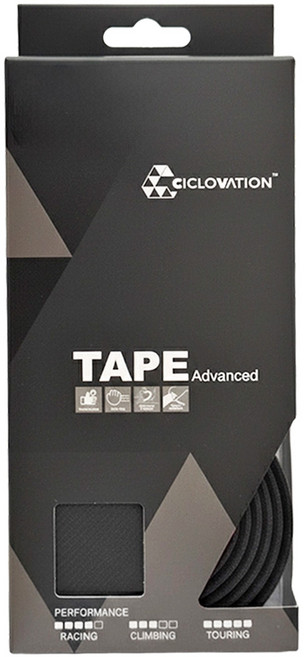 CICLOVATION 馳興 進階款皮質觸感手把帶2D碳纖觸感 PU+仿皮革 2000mm長 30mm寬 3mm厚, 黑色, 1盒