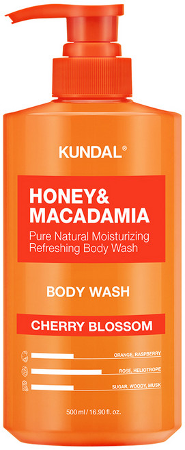 쿤달 허니 앤드 마카다미아 퓨어 바디워시 체리블라썸향, 500ml, 1개