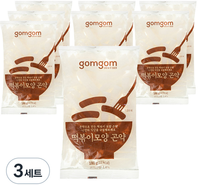 곰곰 떡볶이 곤약, 1.44kg, 3세트