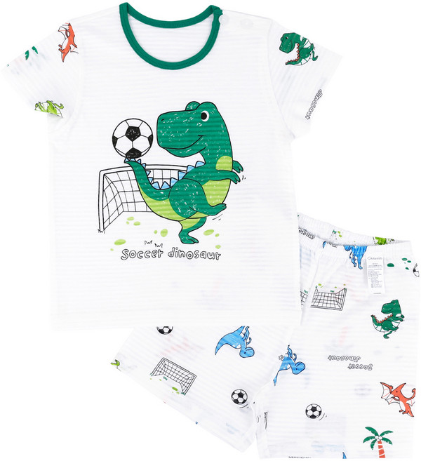 Maykids 男童足球恐龍5分變色家居服上下套裝