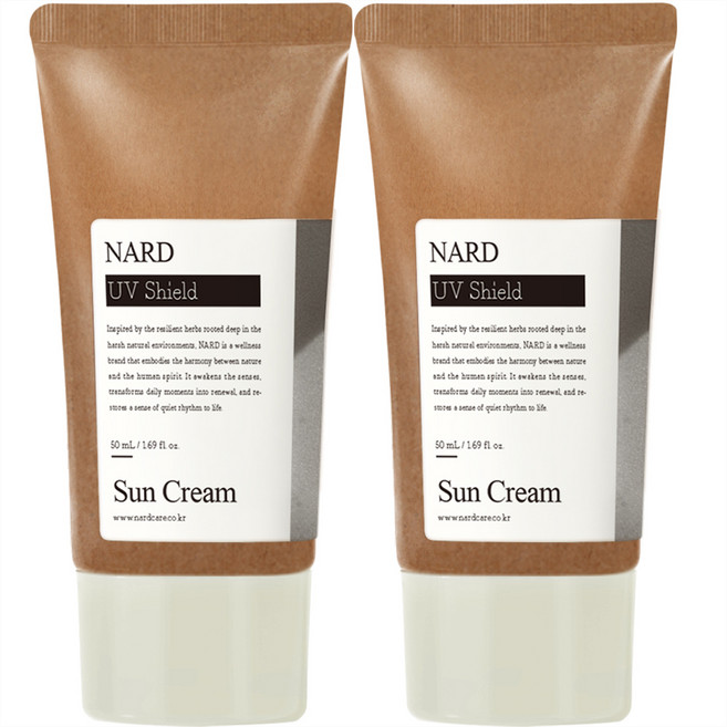 나드 UV 쉴드 선크림 SPF50+ PA++++, 50ml, 2개