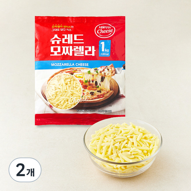 서울우유 슈레드 모짜렐라 치즈, 1kg, 1개입, 2개