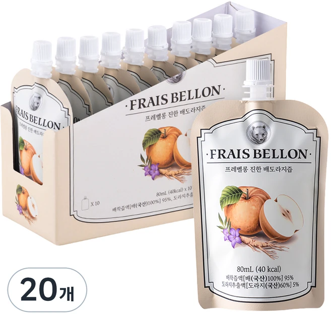 프레벨롱 진한 배도라지즙, 80ml, 20개 - 쿠팡