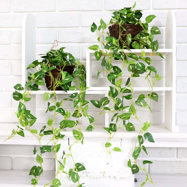 JOART 人造懸掛花籃藤蔓, 綠蘿, 2個