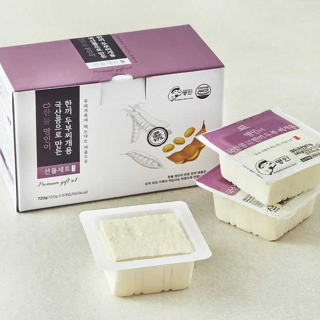 한둘 명인이 국산콩으로 만든 한끼 두부 찌개용, 720g, 1개