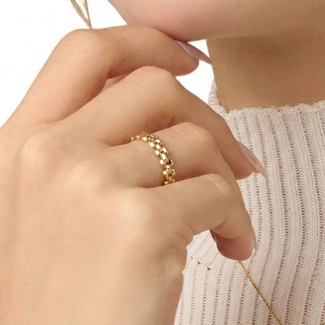 SEMI JEWELRY 女性14K豐盈感戒指 + 提袋