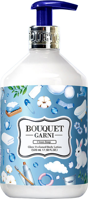 부케가르니 글로우 퍼퓸드 바디로션 클린솝, 520ml, 1개