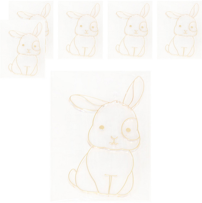 AMOS 阿摩司 壓克力模型版 小, 可愛兔 白色, 6個
