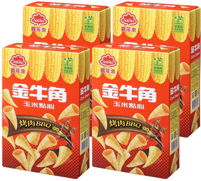 喜年來 大金牛角 烤肉口味, 60g, 4盒