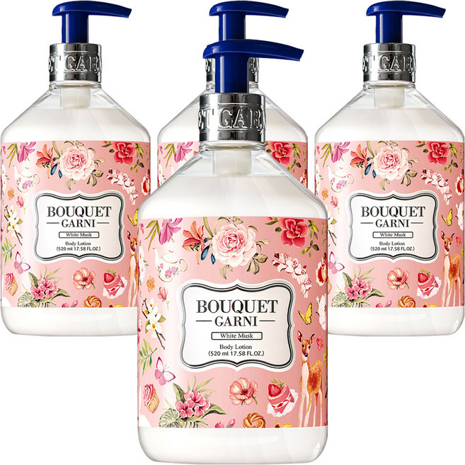 부케가르니 바디로션 화이트머스크, 520ml, 4개