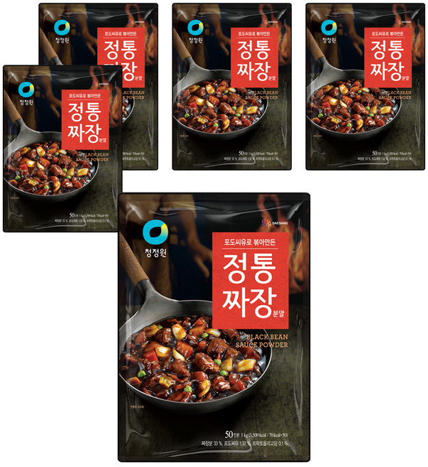 청정원 정통짜장 분말, 1kg, 5개