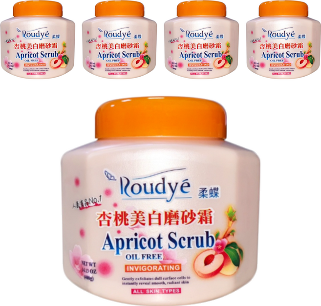 Roudye 柔蝶 杏桃美白磨砂霜 無油配方 適合所有膚質, 400g, 5罐