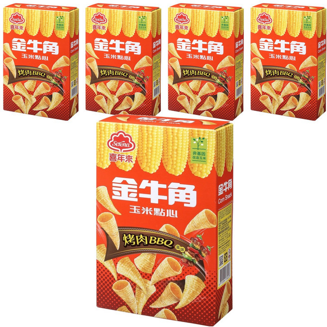 喜年來 大金牛角 烤肉口味, 60g, 5盒