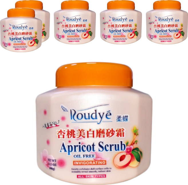 Roudye 柔蝶 杏桃美白磨砂霜 無油配方 適合所有膚質, 400g, 6罐