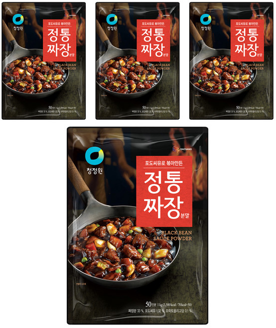 청정원 정통짜장 분말, 1kg, 4개