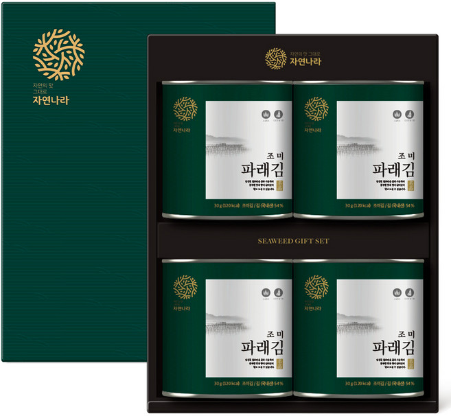 자연나라 파래 캔김 세트 30g 4캔, 1세트