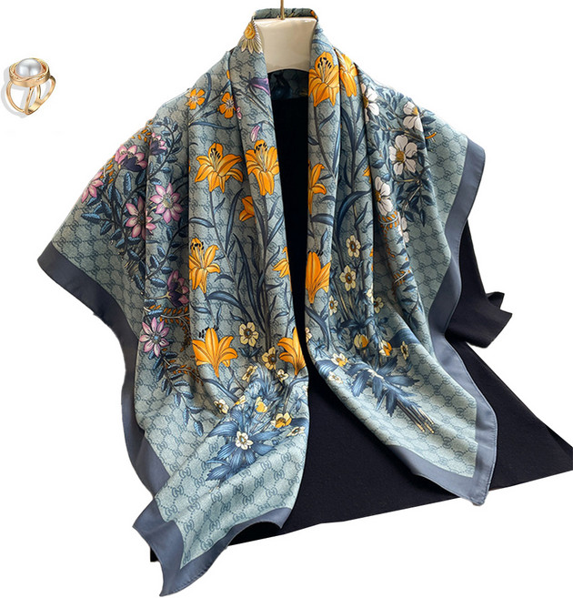 아뗄릭 데이지 빅 스퀘어 숄 스카프 + 스카프링A 세트 04951