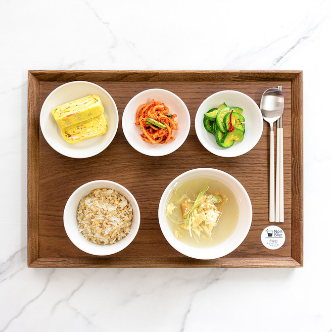 로흐야 로야 논슬립형 손잡이홈 우드 트레이 애쉬목 쟁반, 1개