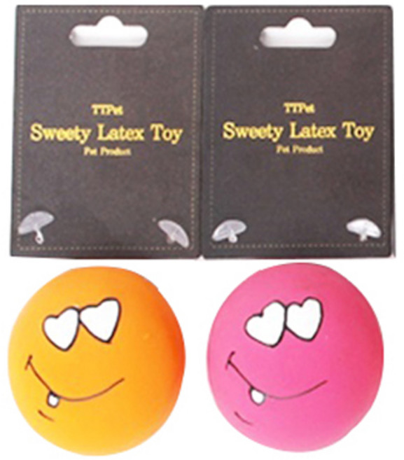 티티펫 라텍스 스위티볼 강아지 장난감, 랜덤 발송, 2개