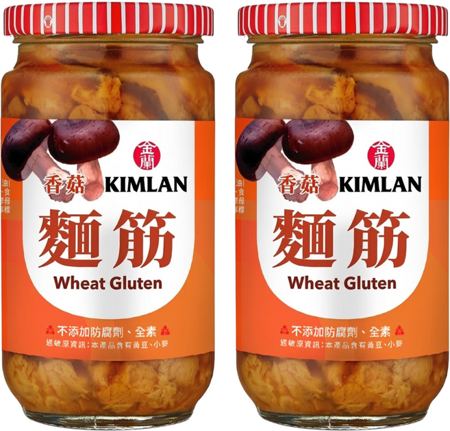 KIMLAN 金蘭 香菇麵筋, 396g, 2罐